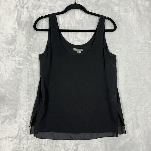 Vince Tops - Vince Silk Blend Black Tank Top Minimalist Luxury Womens S Basic Layer Stretch